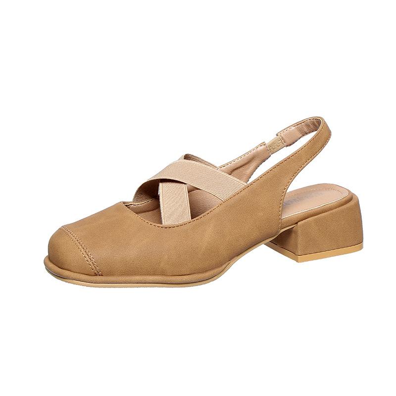 

Баотоу сандалии на перекрестных ремешках женские весенне-летние новые туфли Мэри Джейн с ретро неглубоким вырезом и пряжкой на ремешке большого размера 35