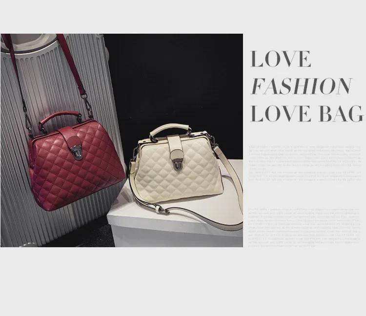 2024 Women's Diamond Pattern Korean Style Shoulder Bag with Lock Buckle