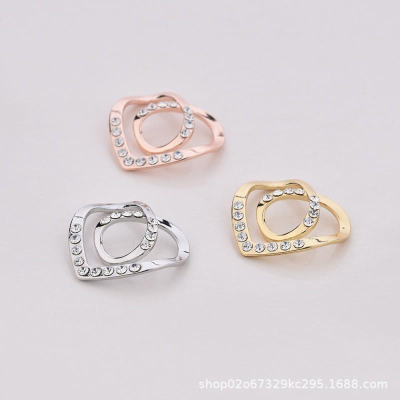 Love Scarf Buckle Clothing Corner Dual-use Peach Heart High-end Atmospheric Knot Anti Slip Collar Waist Cinching Accessory