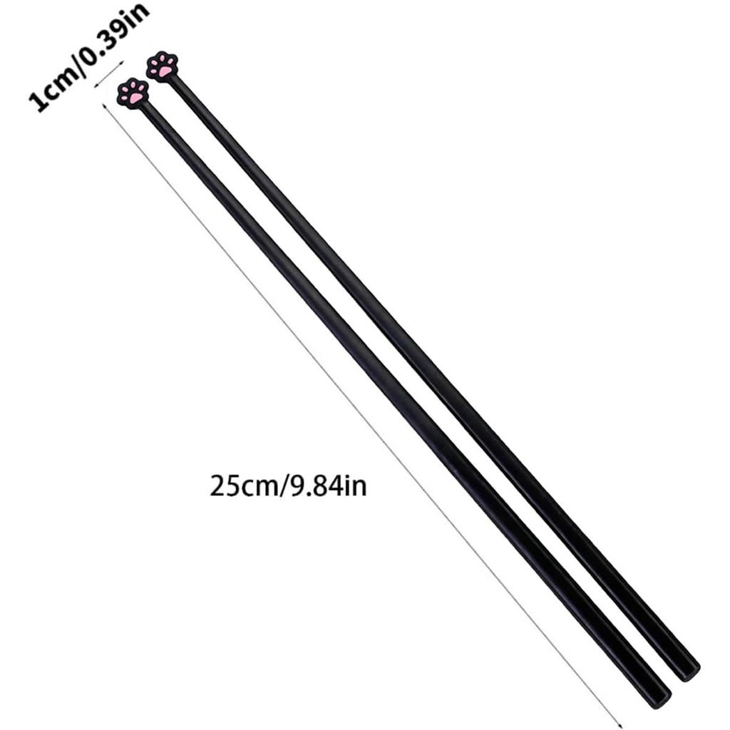 2 Pairs Cute Fun Cat Paw Chopsticks Lightweight Non Slip Hand Chopsticks Kitty Themed Gift for Kids & Adults & Girlfriends