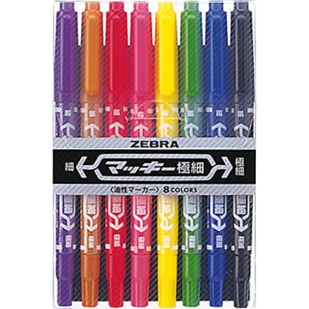 Zebra Maki Extra Fine 8 Oil-Based Pen, Tip, Colors, MCF-8C