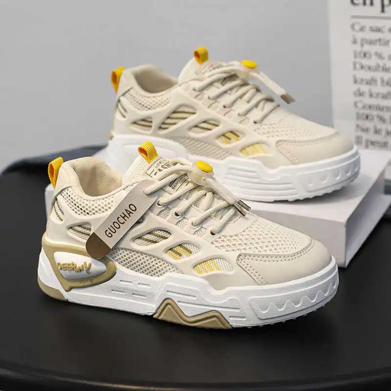 Fashion Normal Leather Platform High Cut Boots High Top Sneakers For Women Shoes Ladies Summer Sports Loafer'lar Sapa Foot-wear