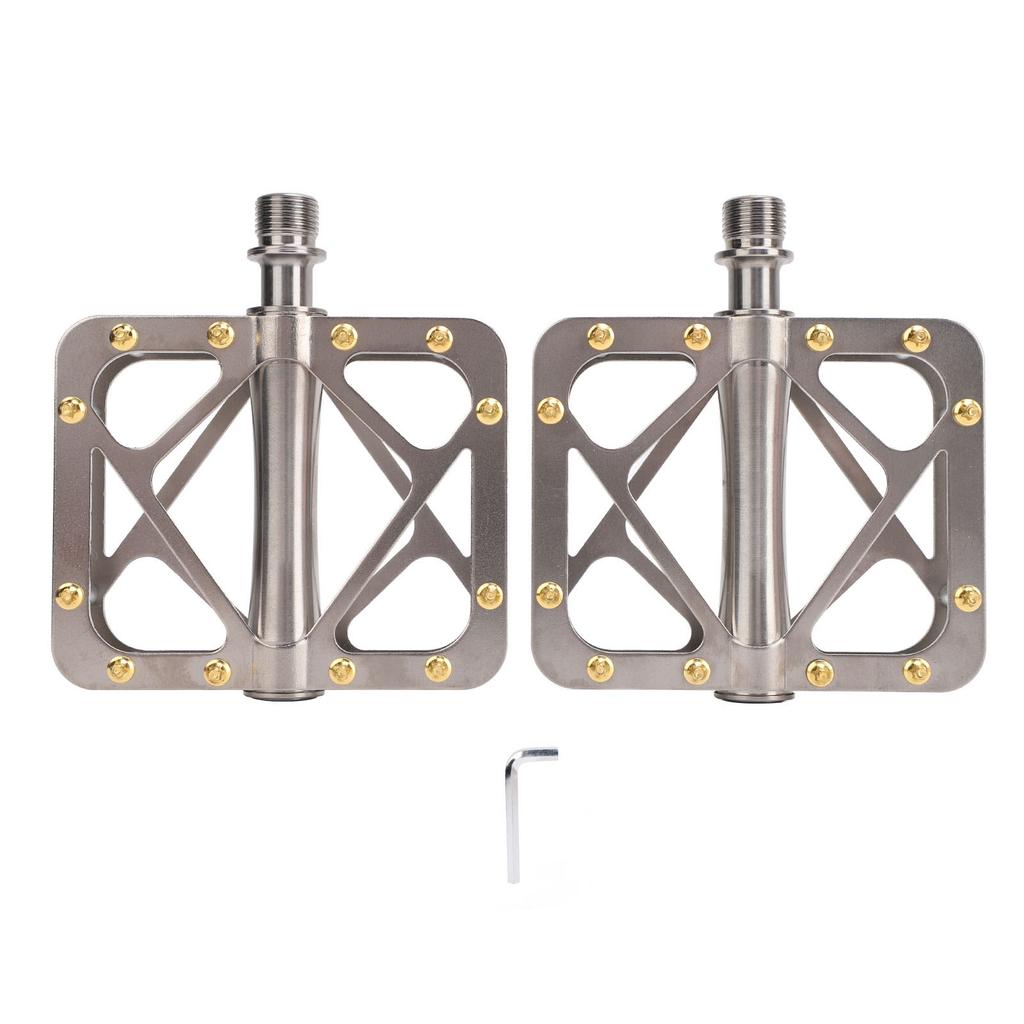 2pcs Bicycle Pedal Titanium Alloy Anti Slip with DU Sealed Bearings Bike Pedal for Replacement
