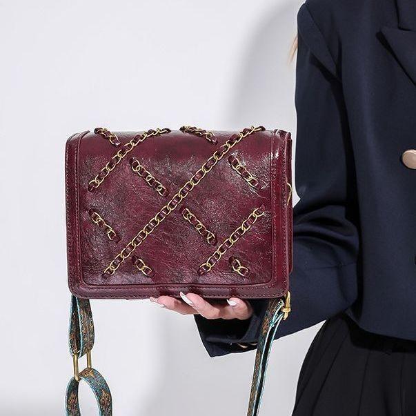 IELGY Simple Fashionable All-Match Bag Korean Version Popular Diamond Chain Shoulder Messenger Bag