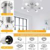 Ceiling Suitable for Rooms Tatami E26 LED Bulb Easy Modern and Nordic for Living Dining Bulbs Sold 6-Light Light, 6-12 Mats, Base, Compatible,