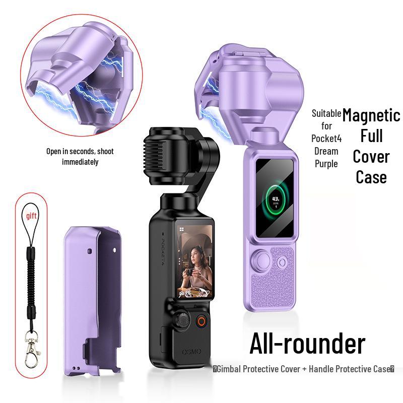 DJI Pocket 4/3 Magnetic Flip Case: Full Coverage Gimbal Protector for Sports Camera