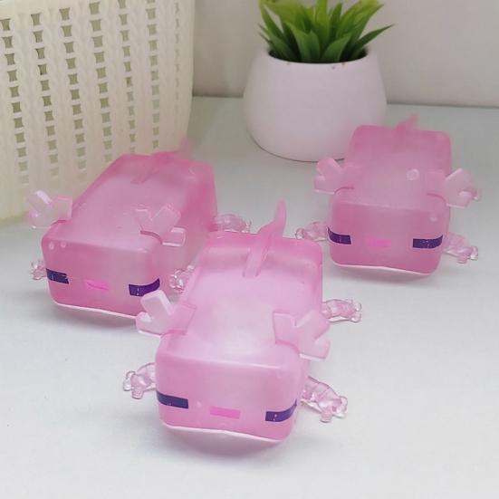 Clear Salamander Cube Squeeze Toy Stress Relief Glitter Salamander Sugar Ball Sensory Toy Decompression Salamander Fidget