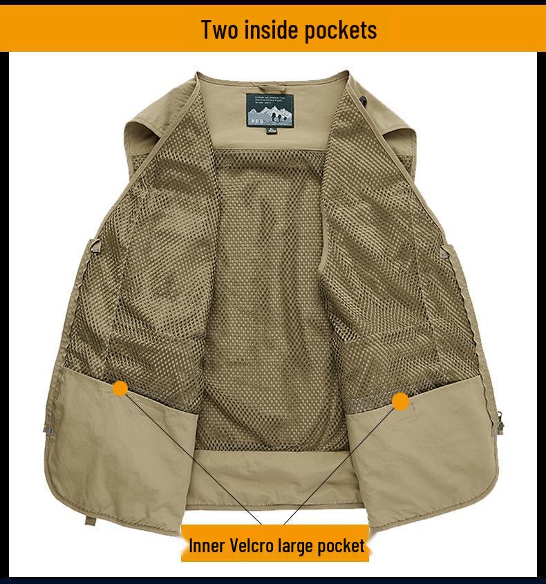 Men's Multi-Pocket Outdoor Vest for Spring and Autumn - Fishing, Photography, Tactical, Casual Retro Waistcoat