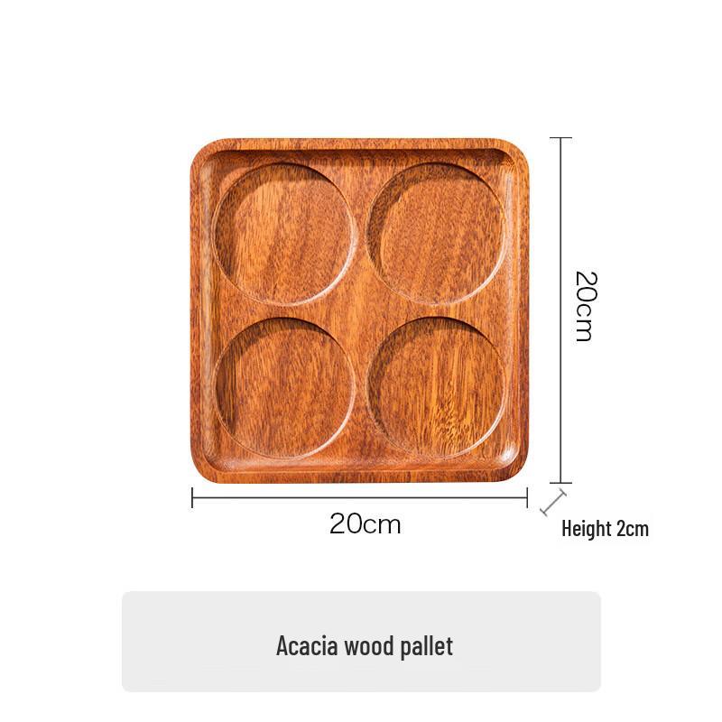 Acacia Wood Spice Jar Organizer Tray Four-Hole Tray