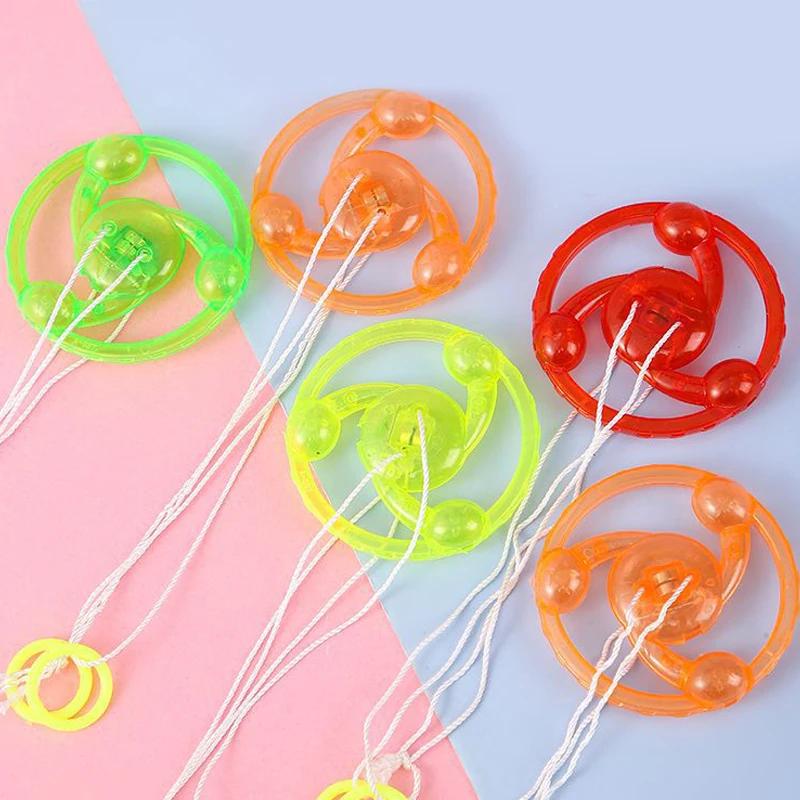 Gift 5/10Pcs Fun Hand Pulled LED Light Up Flywheel Toy Children's Day Birthday Party Guest Pinata Filler Kindergarten Prize Gift