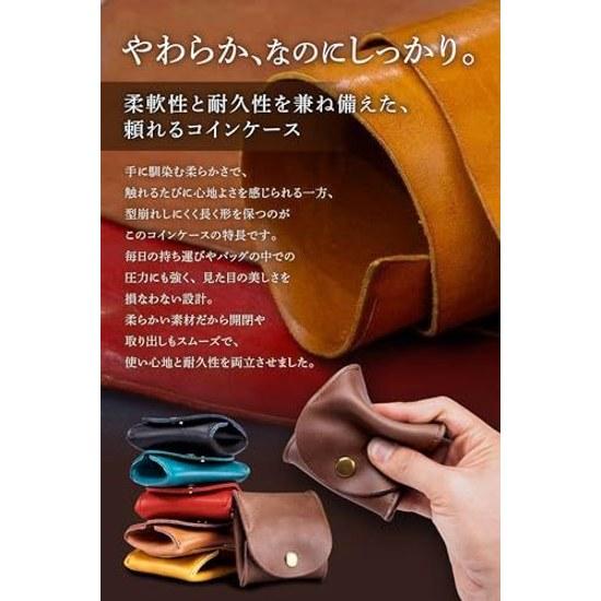 Leather Product Advisor Supervised fogman Coin Purse Men Case Box Type Genuine Slim Compact (Yellow)
