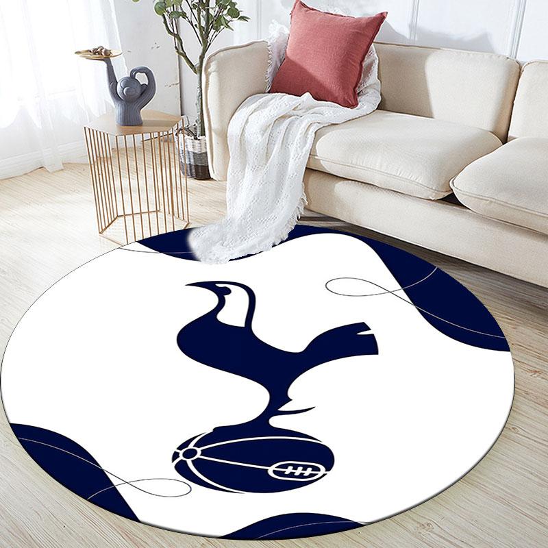 Tottenham Hotspur F.C Pattern Round rug,Carpet Rug for Living Room Bedroom Playroom ,Non-slip Floor Mat,Holiday Gifts and Birthday Gifts.