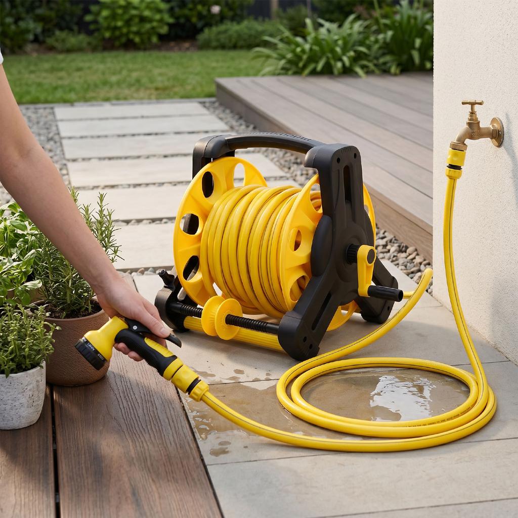 Hose Reel Trolley, 10M Water Hose