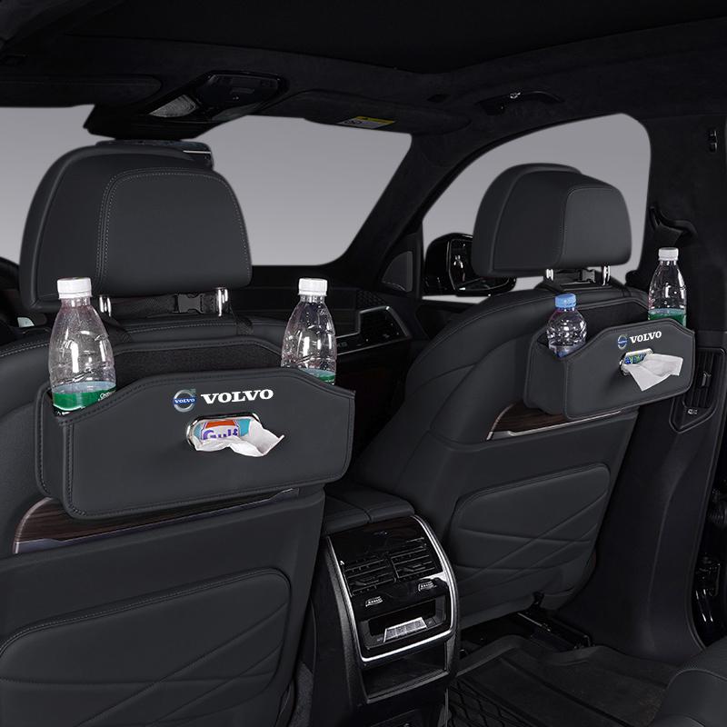 Car Hook Storage Bag Seat Back Water Cup Holder Tissue Box Rear Storage Organizer For Volvo Rdesign XC60 XC90 XC40 V50 V60 V40