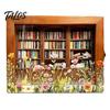 Scuoti Via la Tua Ansia Mini Libreria, Figurine in Legno Miniatura di Libreria con 200 Pezzi di Libri, Regali per Alleviare lo Stress per Amanti dei Libri, Adulti