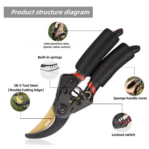 Gardening Scissors SK5 Fruit Tree Pruning Coarse Branches Pruning Scissors Flower Arrangement Pruning Fruit Picking Scissors