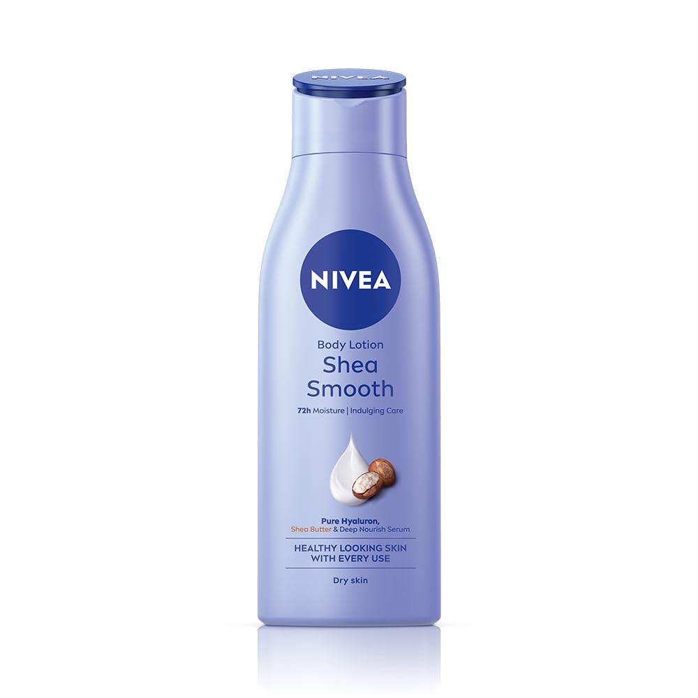 NIVEA Shea Smooth 200ml Body Lotion | 72 H Moisturization | Deep Moisture Serum & Shea Butter | Non Greasy & Healthy Looking Skin