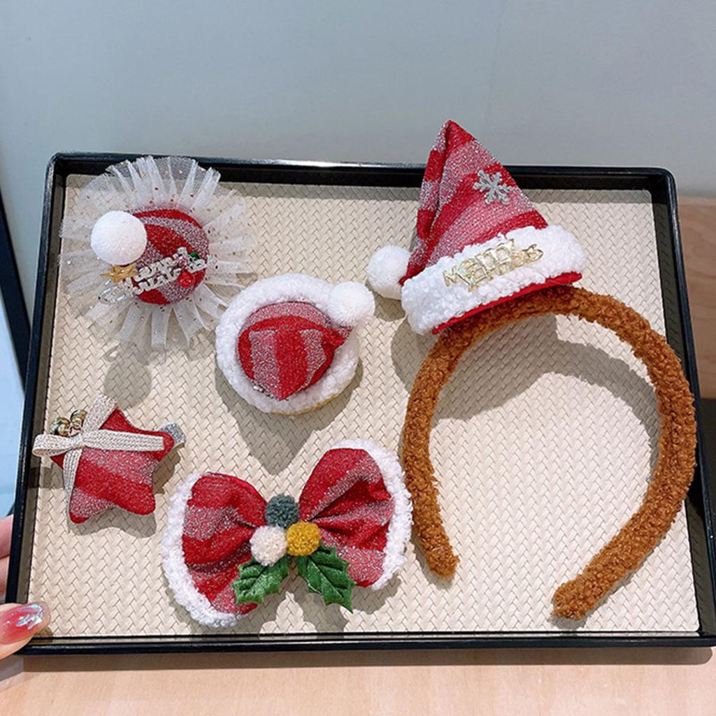 Christmas Hairpin Mini Santa Hat Hair Hoop Headband Jewelry Christmas Party Favors Creative Photo Props Festival Supply
