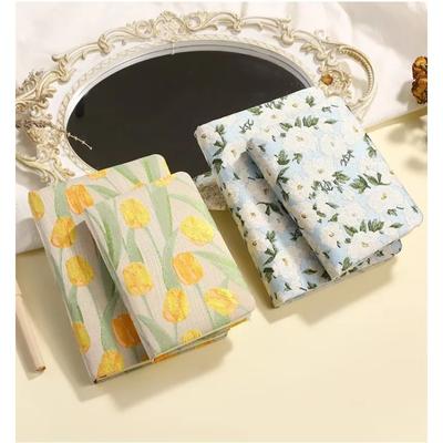 A6 B6 Φλοράλ Υφασμάτινο Χειρόγραφο Βιβλίο με Κρίκους Κεντημένο Λουλουδάτο Σημειωματάριο Σημειωματάριο Προηγμένου Σχεδιασμού Σημειωματάριο Υψηλής Αισθητικής