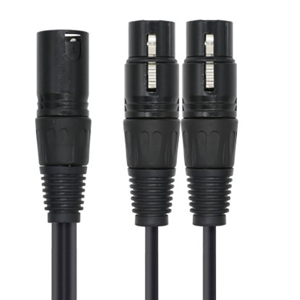 2 x Dual XLR Female to Male Mic Combiner Y Cord Microphone Splitter Cable  0.3m