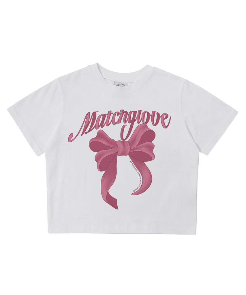 MATCHGLOBE Big Ribbon Crop Top (White)