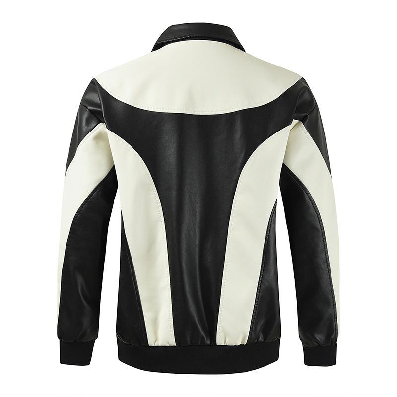 Boys PU Leather Jacket Men's Leather Jacket European and American Large Size Stand-Up Jacket Top