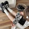 Star and Moon Polka Dot Socks for Women's Mid-calf In Autumn, Cute and Sweet Pile Socks, Trendy Long Socks