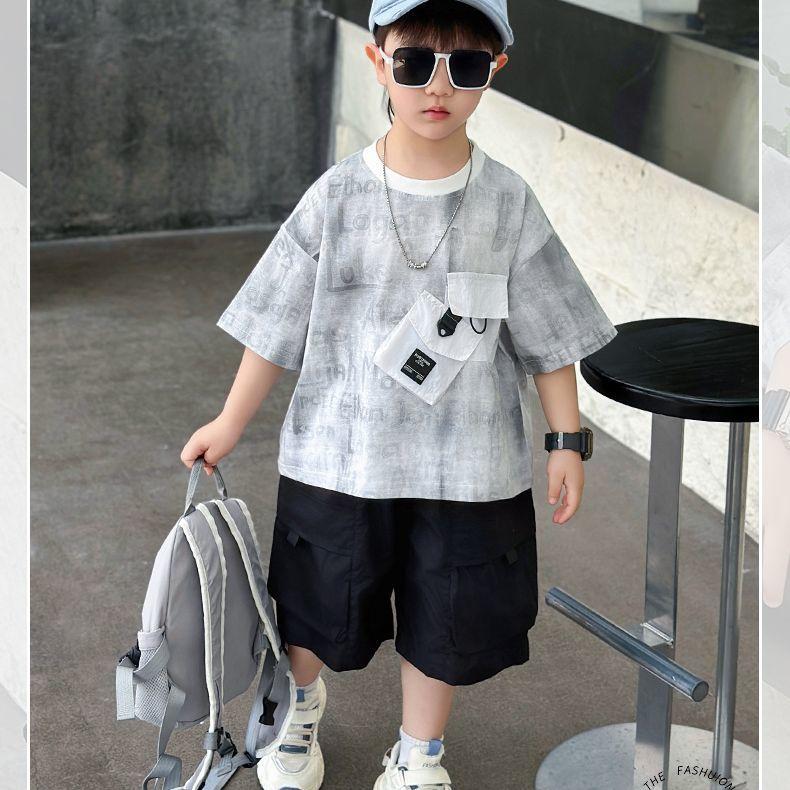 Sommer-Kurzarmset für Jungen Sommerkleidung für Jungen Sommerkleidung Modisches Kinder-T-Shirt