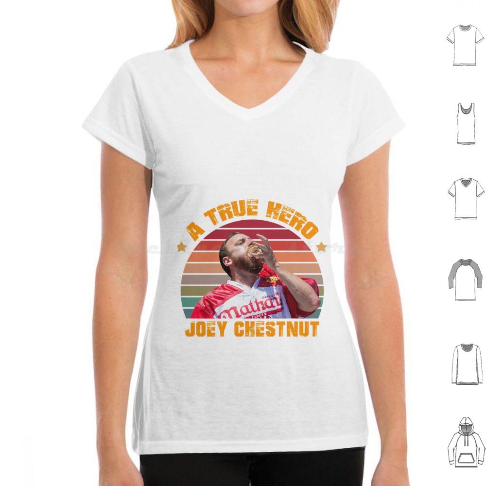 

Joey Chestnut A True Hero Artwork Classic T Shirt Cotton Men Women DIY Print Joey Chestnut Hot Dog Eating Contest Joey 4XL