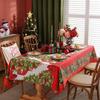 Christmas Tablecloth Waterproof Printed Fabric Holiday Dining Table Cover for Festive Decor