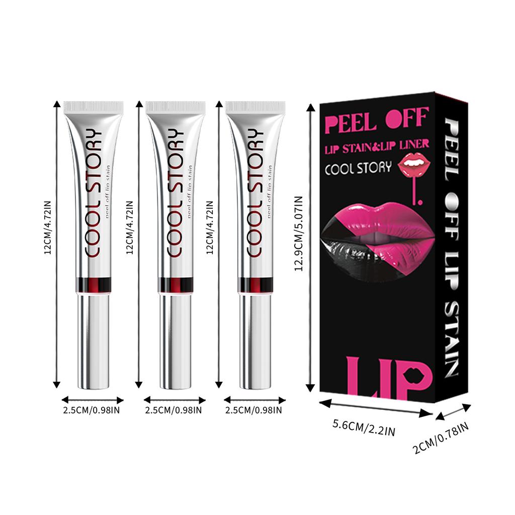 3pcs Tear Lip Liner Lip Gloss Set Matte Sexy Lip Glaze Non-stick Cup Liquid Lipstick Lasting Color Waterproof Lip Glaze Valentine's Day Gift Box