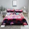 ZOEY D-Demon Hunters K-pop Bed Sheet Set 3D Printed Bed Flat Sheet With Pillowcase Bed Linen King Queen Size