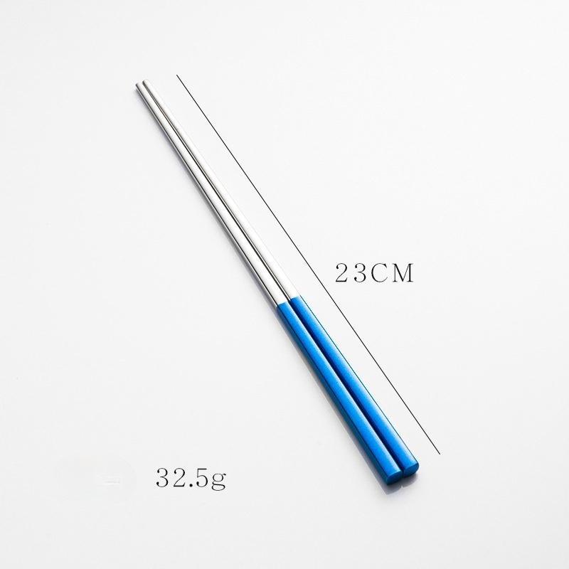 304 Stainless Steel Square Chopsticks Titanium Gold Rose Sushi Colorful Chinese Japanese Chopsticks