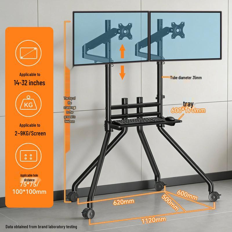 Jianleji Mobile Multi-Screen Stand for 1-4 Monitors, Office VESA Compatible