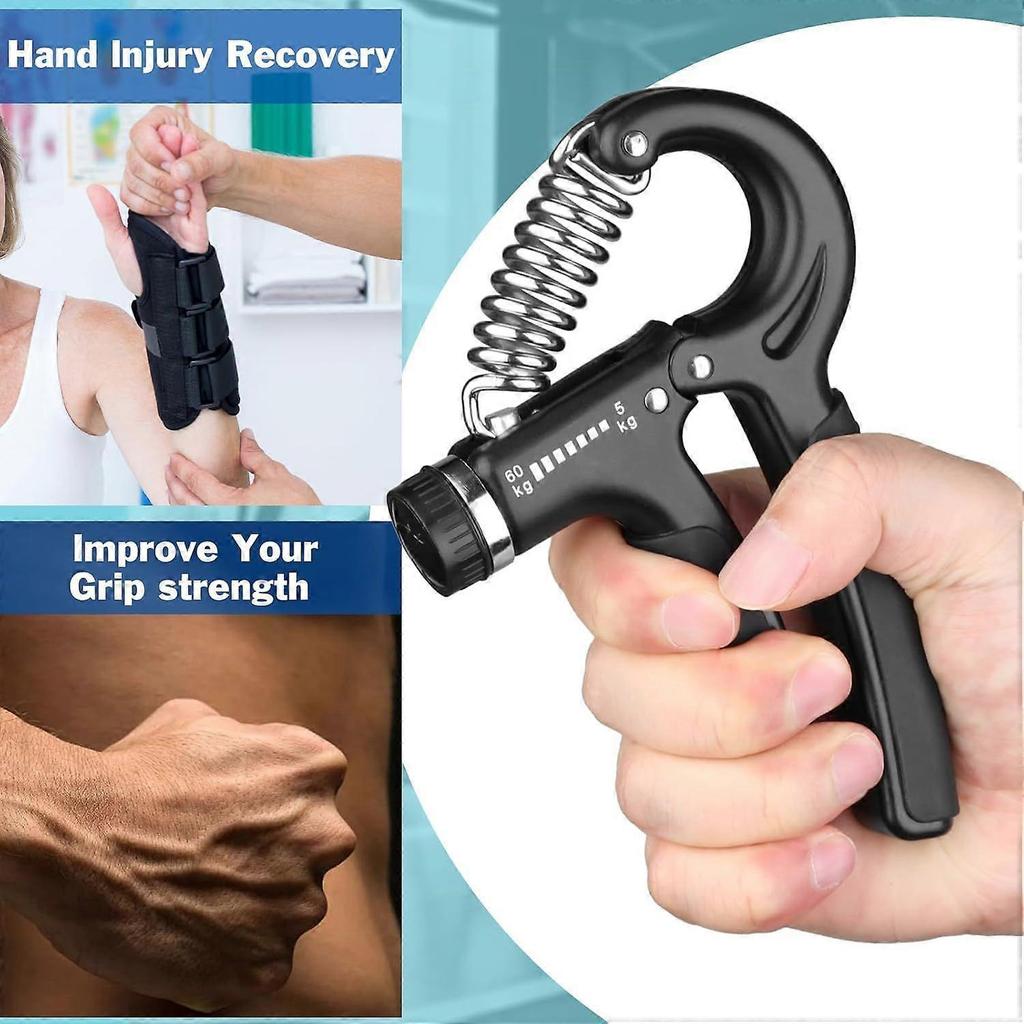 5-Piece Hand Grip Training Set  Adjustable Gripper (11-132 Lbs/5-60kg) | Forearm Strength Trainer & Hand Exerciser for Muscle Building, Post-Injury Re