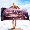 Wolf Beach Towel,Microfiber Bath Towel Gifts for Boys Kids,Funny Animals Sand Free Quick Dry Travel Towels for Men's Pool Sports