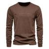 Cotton Long Sleeve Men's T-shirt Solid Color Letter Print Casual T Shirts for Men New Spring Tops Tee Men Clothing