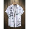 Men's Summer Designer Shirt 3D Ancient Style Plum Blossom Print Hawaiian Shirt Short Sleeve Floral Fashion Retro