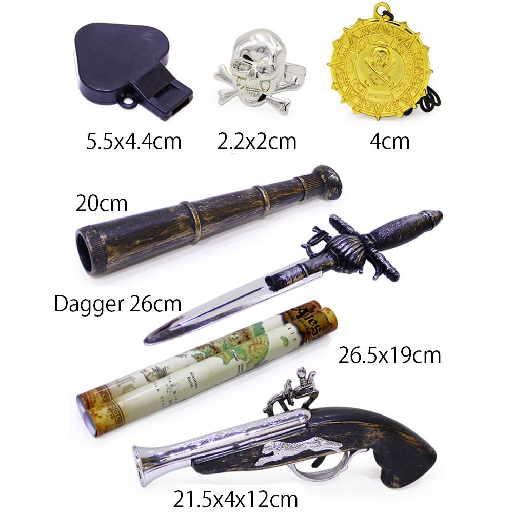 21-teiliges/Set Halloween Piraten Cosplay Set Schwerter Kompasse Dolche Masken Kleidung Hüte Ferngläser