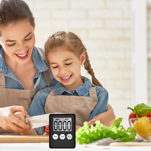 Digital Countdown Kitchen Timer, Magnetic Countdown Timer with Memory Function, Kitchen Timer with Large LCD Display, Multi-Function Electronic Timer