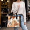 Boho Botanical Leaf Tote Bag for Women Casual Daily Use Lightweight Stylish Commuter Purse for Shopping