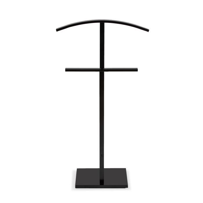 Multifunkční sluha Lund - 100 x 20 x 52 cm - Ocelový šatník na oblečení - Černý - Versa