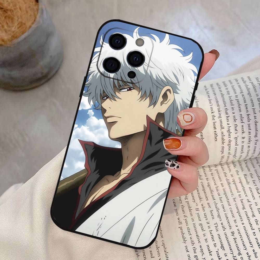 Gintama Gintoki Sakata Phone Case For iPhone 17, 16,15,14,13,12,11 Plus,Pro Max, Others Soft Black Cover