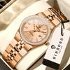 BINBOND new 7272 fashionable women's quartz watch timing waterproof night light dual calendar women's stainless steel watch