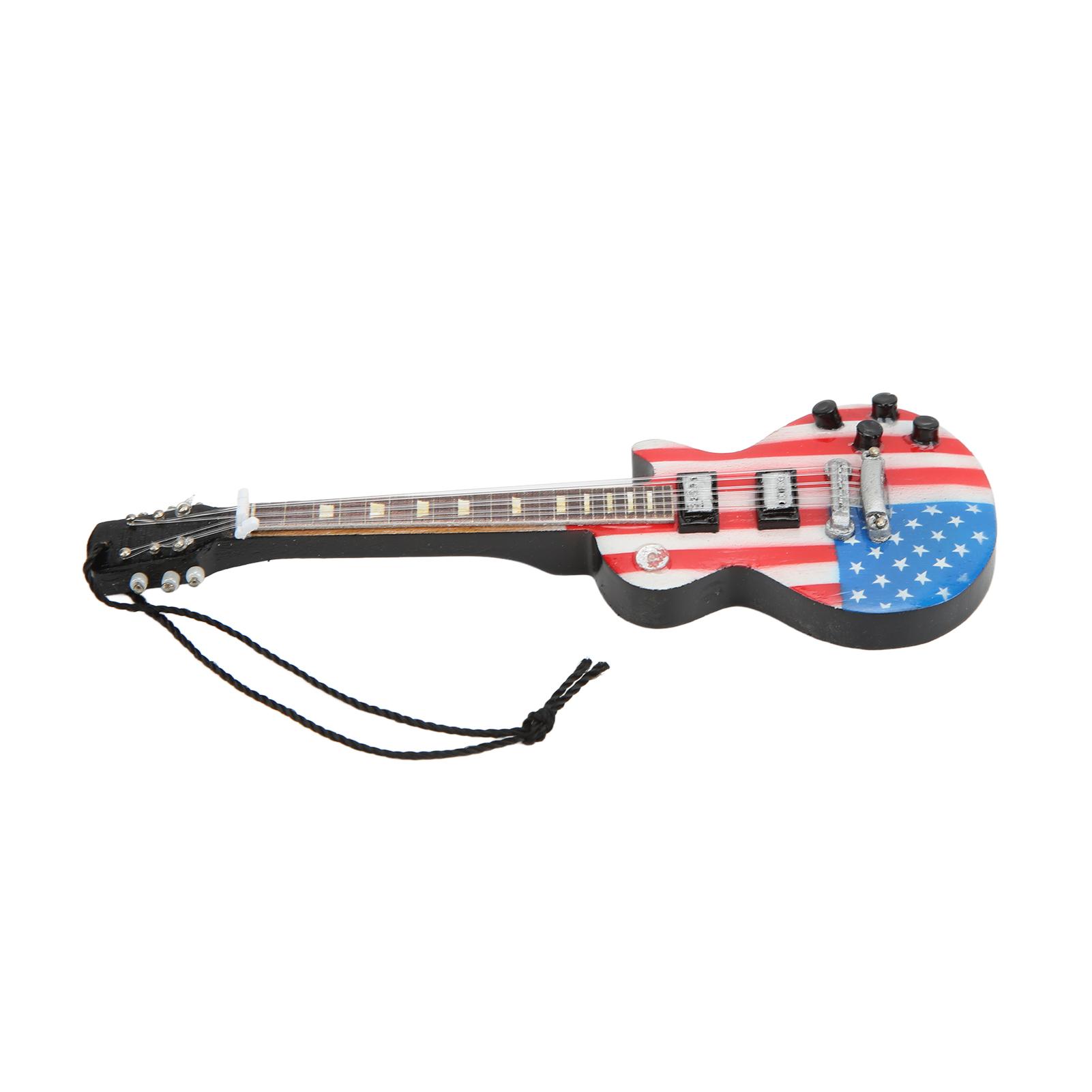 Мини Деревянная Подвеска в виде Гитары Подвеска в виде Музыкальных Инструментов Изысканная Красивая Мини Подвеска с Моделью Гитары с Мелкой Детализацией