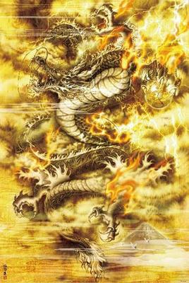 In Beverly 1000 Piece Jigsaw Puzzle Golden Flying Dragon X [Made Japan] (49 72cm) 61-462