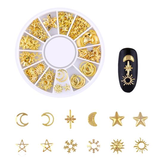 Nail Sequins Moon Star Design Decorative Beauty Nail Art Creative DIY 3D Decal for Daily Life