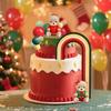 12pcs Christmas cartoon red sweaters, green shirts, teddy bear figurines, rainbow arches, gift boxes, soft rubber cake decoratio