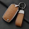 Metal And Leather 3 Button Car Key Case Cove For Vw Volkswagen Beetle Caddy Eos Golf Jetta Polo Scirocco Tiguan Touran Up