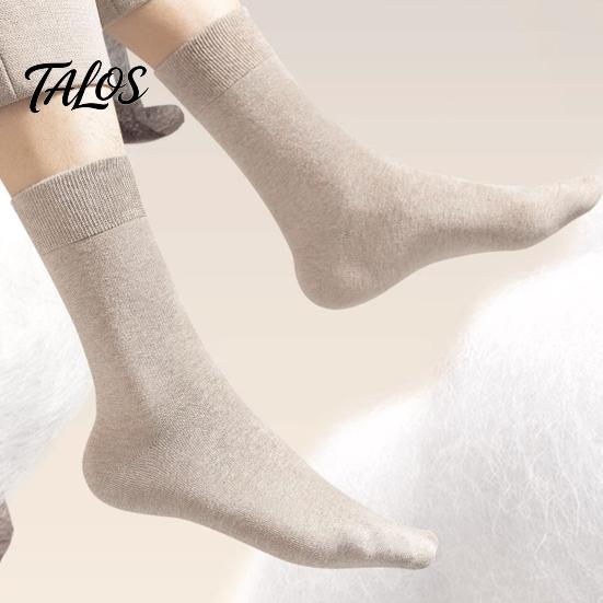 Chaussettes Business Respirantes Homme Mi-mollet, Couleur Unie Décontractées Douces Non Serrantes Évacuant la Transpiration pour l'Automne l'Hiver et le Quotidien Humidité